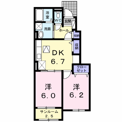 ラ・ポワール 104【管理NO：1-023202001-01040】 ★家具家電は申し込み後に搬入します★ ★2026年10月上旬入居可能★の物件画像
