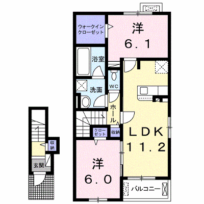 モダンブローテⅠ 203【管理NO：1-024967301-02030】 ★家具家電は申し込み後に搬入します★ ★2026年10月中旬入居可能★の物件画像