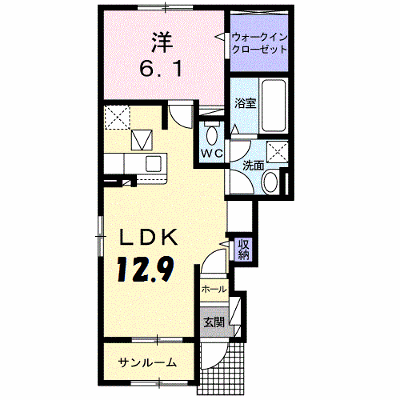 プランドールⅠ 101【管理NO：1-024747501-01010】 ★家具家電は申し込み後に搬入します★ ★2026年10月中旬入居可能★の物件画像