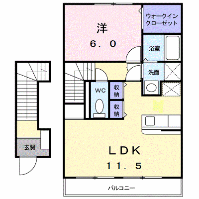 プラシード 203【管理NO：1-012244701-02030】 ★家具家電は申し込み後に搬入します★ ★2026年10月中旬入居可能★の物件画像