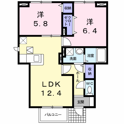 メゾン・シャルマンＣ 101【管理NO：1-011433501-01010】 ★家具家電は申し込み後に搬入します★ ★2026年10月中旬入居可能★の物件画像
