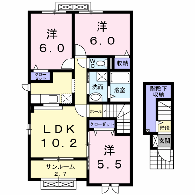 ニューシティ下堀Ⅱ 201【管理NO：1-018057201-02010】 ★家具家電は申し込み後に搬入します★ ★2026年10月上旬入居可能★の物件画像