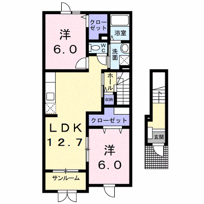 ボニートビオラⅡ 202【管理NO：1-015396002-02020】 ★家具家電は申し込み後に搬入します★ ★2026年10月中旬入居可能★の物件画像