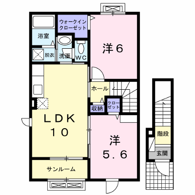 ボンヌ・シャンス 201【管理NO：1-018521801-02010】 ★家具家電は申し込み後に搬入します★ ★2026年10月中旬入居可能★の物件画像