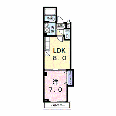 グランフィオーレ　ウエダ 203【管理NO：1-015651801-02030】 ★家具家電は申し込み後に搬入します★ ★2026年09月下旬入居可能★の物件画像