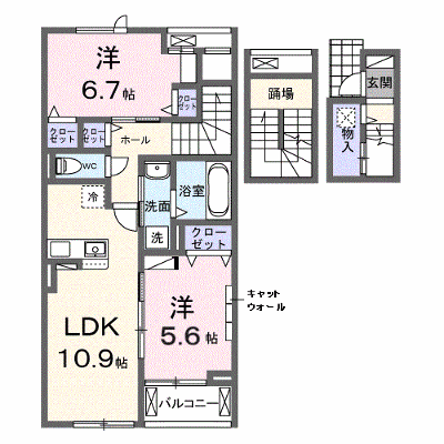 ラヴィアンローズ 302【管理NO：1-028397801-03020】 ★家具家電は申し込み後に搬入します★ ★2026年12月中旬入居可能★の物件画像