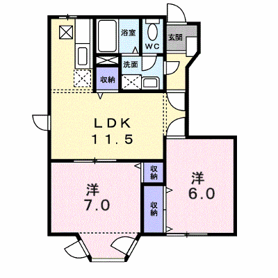 グランディール愛光Ｂ 102【管理NO：1-099042001-01020】 ★家具家電は申し込み後に搬入します★ ★2026年10月中旬入居可能★の物件画像