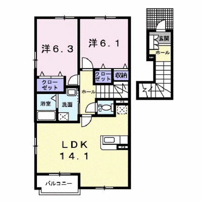 ル　コルヌイエＢ 204【管理NO：1-013336002-02040】 ★家具家電は申し込み後に搬入します★の物件画像