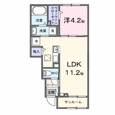 アヴニール 104【管理NO：1-028502001-01040】 ★家具家電は申し込み後に搬入します★ ★2027年01月下旬入居可能★の物件画像