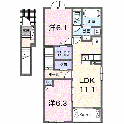 ファミールケイ　Ａ 201【管理NO：1-028140801-02010】 ★家具家電は申し込み後に搬入します★の物件画像