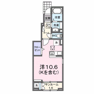 Ｋ’ｓスマルトＢ 101【管理NO：1-027291701-01010】 ★家具家電は申し込み後に搬入します★ ★2026年11月下旬入居可能★の物件画像