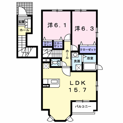 ＥｘｃｅｌＣｏｕｒｔ東小羽山Ｂ 201【管理NO：1-013002902-02010】 ★家具家電は申し込み後に搬入します★ ★2026年10月中旬入居可能★の物件画像