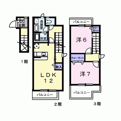 パインヒルズ 201【管理NO：1-012537101-02010】 ★家具家電は申し込み後に搬入します★ ★2026年09月中旬入居可能★の物件画像