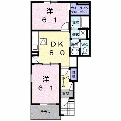 ドマーニ三隈Ｂ 101【管理NO：1-018293502-01010】 ★家具家電は申し込み後に搬入します★ ★2026年10月上旬入居可能★の物件画像