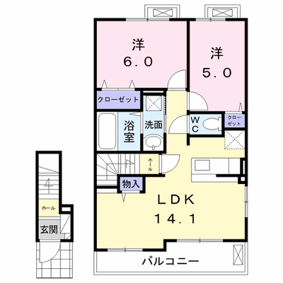 フェリビータ 204【管理NO：1-025076501-02040】 ★家具家電は申し込み後に搬入します★ ★2026年10月中旬入居可能★の物件画像
