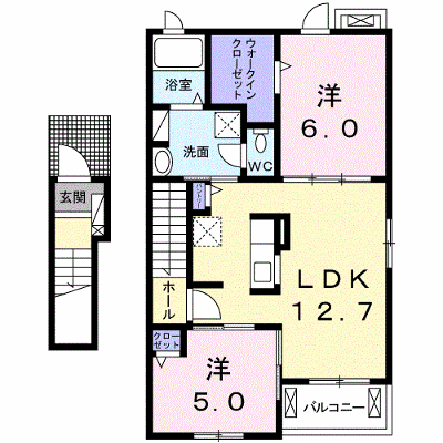 メゾン　ド　リベルテ 201【管理NO：1-024317001-02010】 ★家具家電は申し込み後に搬入します★の物件画像