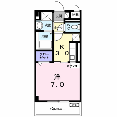 ジュネスＯ．Ｃ．Ｕ－Ⅱ 108【管理NO：1-015778901-01070】 ★家具家電は申し込み後に搬入します★の物件画像