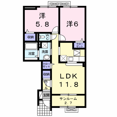 カンパーヌⅠ 102【管理NO：1-014588701-01020】 ★家具家電は申し込み後に搬入します★ ★2026年10月上旬入居可能★の物件画像