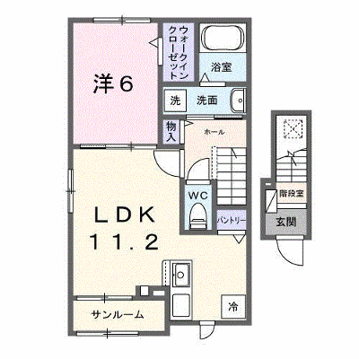 アンフィニ　アムールⅠ 201【管理NO：1-028512401-02010】 ★家具家電は申し込み後に搬入します★ ★2026年09月下旬入居可能★の物件画像