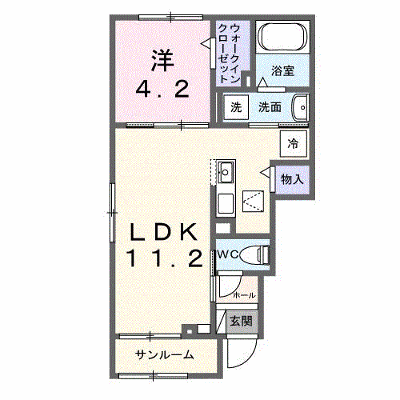 アンフィニ　アムールⅠ 101【管理NO：1-028512401-01010】 ★家具家電は申し込み後に搬入します★ ★2026年09月下旬入居可能★の物件画像