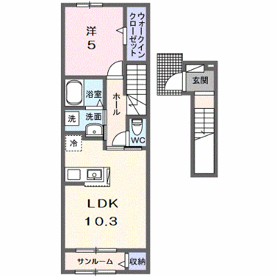 Ｓｕｎｎｙ 203【管理NO：1-027597901-02030】 ★家具家電は申し込み後に搬入します★ ★2026年10月中旬入居可能★の物件画像