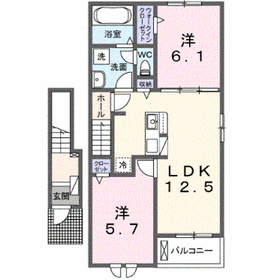 アンフィニ　アムールⅡ 206【管理NO：1-028512402-02060】 ★家具家電は申し込み後に搬入します★ ★2026年09月下旬入居可能★の物件画像