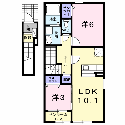 Ｐｅｒｓｉｍｍｏｎ－Ｋ 201【管理NO：1-017315401-02010】 ★家具家電は申し込み後に搬入します★ ★2026年10月中旬入居可能★の物件画像