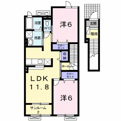 ディアーコートⅡ 203【管理NO：1-015355601-02030】 ★家具家電は申し込み後に搬入します★ ★2026年10月上旬入居可能★の物件画像