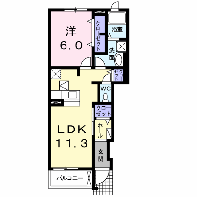 エレガンシア 102【管理NO：1-017218701-01020】 ★家具家電は申し込み後に搬入します★ ★2026年10月中旬入居可能★の物件画像