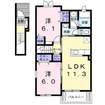 シャンプラトー　Ⅱ 203【管理NO：1-018631602-02030】 ★家具家電は申し込み後に搬入します★ ★2026年09月下旬入居可能★の物件画像