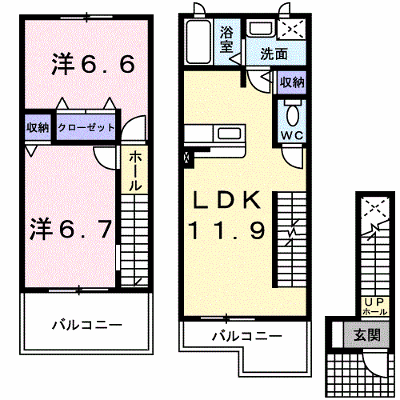 ヴァン・コリーヌ 202【管理NO：1-011919101-02020】 ★家具家電は申し込み後に搬入します★ ★2026年09月下旬入居可能★の物件画像