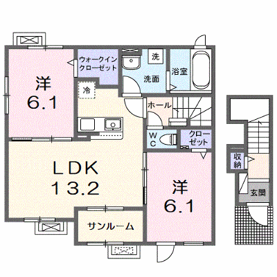 フローラ長浜 201【管理NO：1-027132201-02010】 ★家具家電は申し込み後に搬入します★ ★2026年10月中旬入居可能★の物件画像