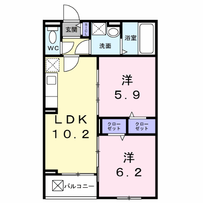 アルストロメリアⅤ 202【管理NO：1-028464801-02020】 ★家具家電は申し込み後に搬入します★ ★2026年10月上旬入居可能★の物件画像