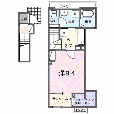 サクラーレ 203【管理NO：1-028120501-02030】 ★家具家電は申し込み後に搬入します★ ★2026年09月下旬入居可能★の物件画像
