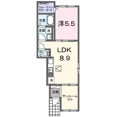 カーサ・フェリーチェ　Ⅱ 104【管理NO：1-028642502-01040】 ★家具家電は申し込み後に搬入します★ ★2027年01月下旬入居可能★の物件画像