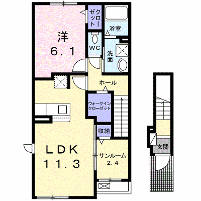 セレーノ洞海Ⅳ 201【管理NO：1-025992001-02010】 ★家具家電は申し込み後に搬入します★ ★2026年10月中旬入居可能★の物件画像