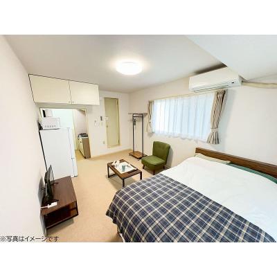ユニオンマンスリー西川口９　208　1R・セミダブル☆【禁煙ルーム】人気の角部屋！ローテーブル・ソファ＆たっぷり収納2ドア冷蔵庫など生活家電のあるお部屋の物件画像