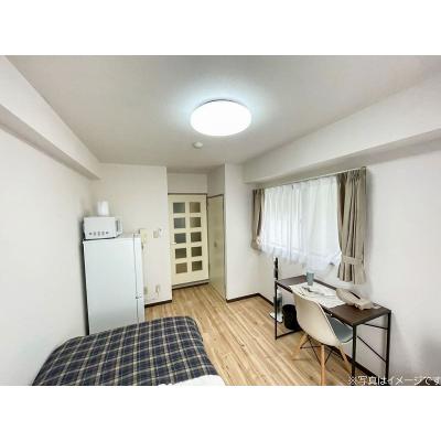 ユニオンマンスリー春日部１　703　1K・シングル☆【禁煙ルーム】人気の角部屋！バストイレ別＆温水洗浄便座完備♪デスク・チェア＆たっぷり収納2ドア冷蔵庫など生活家電のあるお部屋の物件画像