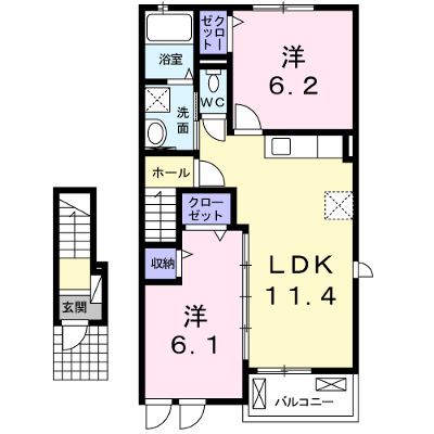 ラティナ　クレール 205【管理NO：1-018922101-02050】 ★家具家電は申し込み後に搬入します★ ★2026年10月上旬入居可能★の物件画像