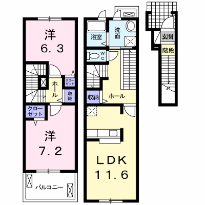 ランド　ピースＢ 209【管理NO：1-017619402-02090】 ★家具家電は申し込み後に搬入します★ ★2026年10月中旬入居可能★の物件画像