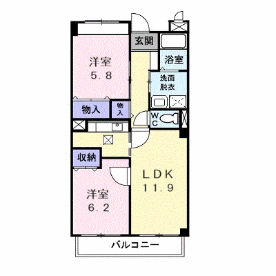 フレール与野本町　弐番館 102【管理NO：1-011745601-01020】 ★家具家電は申し込み後に搬入します★ ★2026年10月上旬入居可能★の物件画像