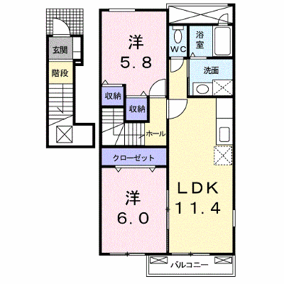 錦フォーリスト　ハーモニーＢ 201【管理NO：1-015014002-02010】 ★家具家電は申し込み後に搬入します★ ★2026年10月上旬入居可能★の物件画像