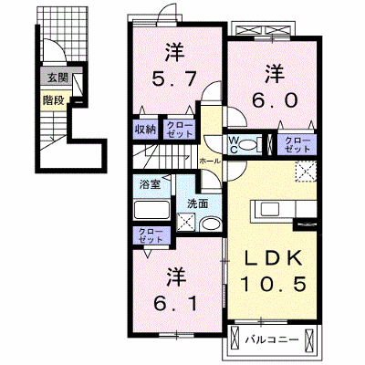 ヒビキ 203【管理NO：1-023861601-02030】 ★家具家電は申し込み後に搬入します★ ★2026年10月上旬入居可能★の物件画像