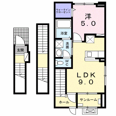 シャ　ティグレ 301【管理NO：1-026307601-03010】 ★家具家電は申し込み後に搬入します★の物件画像