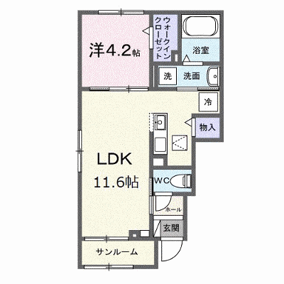 シャンテ　カノンＢ 101【管理NO：1-028557102-01010】 ★家具家電は申し込み後に搬入します★の物件画像