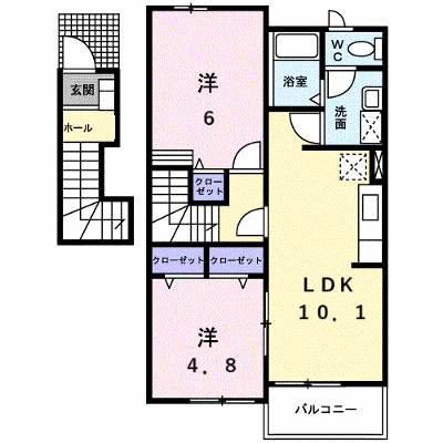 メゾン・エスポワール　Ａ 202【管理NO：1-013483301-02020】 ★家具家電は申し込み後に搬入します★ ★2026年09月下旬入居可能★の物件画像