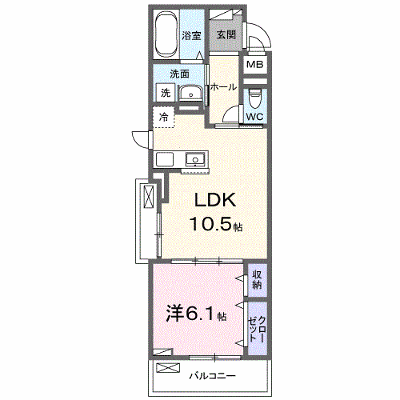 グレイスパークⅢ 206【管理NO：1-028600301-02060】 ★家具家電は申し込み後に搬入します★ ★2027年02月上旬入居可能★の物件画像