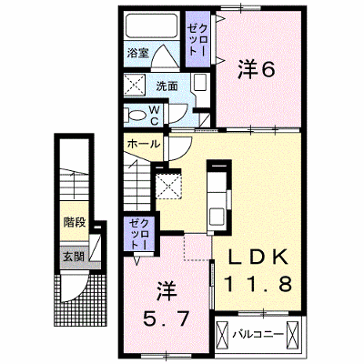 エーデルハイム東松山　Ｂ棟 203【管理NO：1-020663702-02030】 ★家具家電は申し込み後に搬入します★ ★2026年10月上旬入居可能★の物件画像