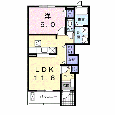 グランソレイユＫＯ　Ⅴ 103【管理NO：1-015954601-01030】 ★家具家電は申し込み後に搬入します★の物件画像
