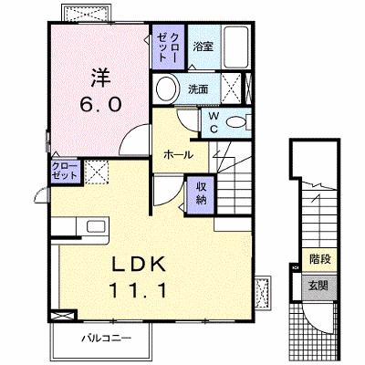 カーサＫ　Ａ 201【管理NO：1-014599501-02010】 ★家具家電は申し込み後に搬入します★ ★2026年10月中旬入居可能★の物件画像